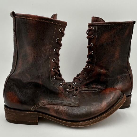 Liberty Boot Handmade Men\'s Brown Leather Lace Up Boots Size 9